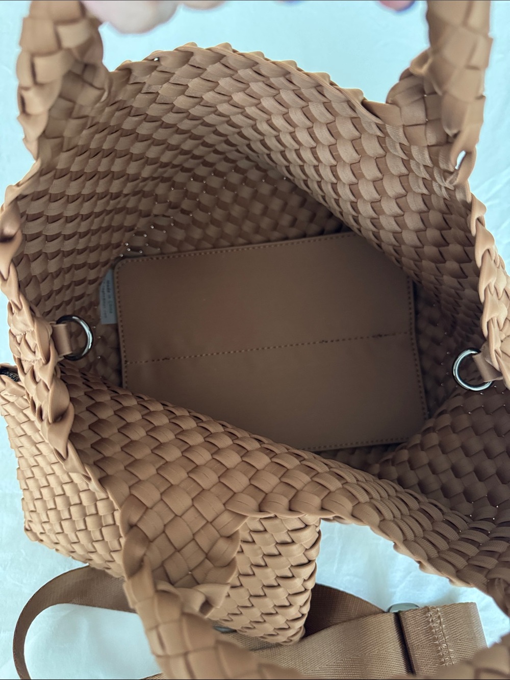NAGHEDI small st. Barths woven bag Cognac Brown - Picture 6 of 8